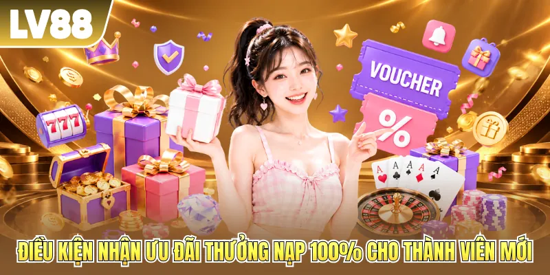 Điều kiện nhận ưu đãi thưởng nạp 100% cho thành viên mới